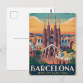 Barcelona Spanje vintage Briefkaart (Voorkant / Achterkant)