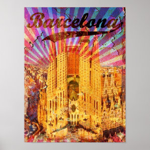 Barcelona, Spanje, Vintage poster