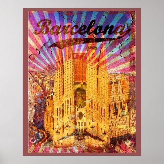 Barcelona, Spanje, Vintage poster (Voorkant)