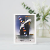 Barcelona Spanje Vintage Poster 1944 Briefkaart (Staand voorkant)