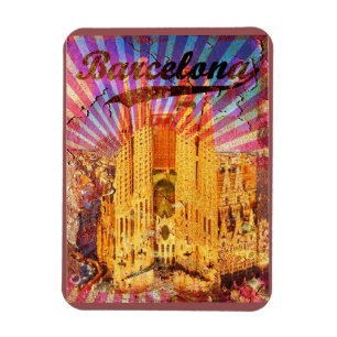 Barcelona, Spanje, Vintage poster Magneet