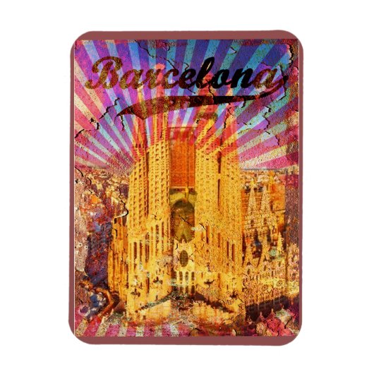Barcelona, Spanje, Vintage poster Magneet (Verticaal)