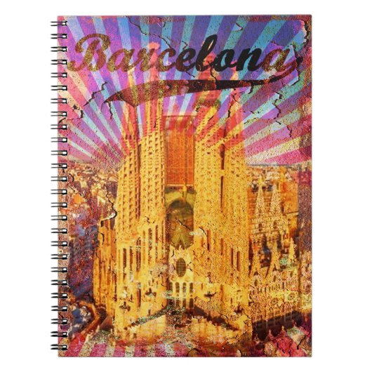 Barcelona, Spanje, Vintage poster Notitieboek (Voorkant)