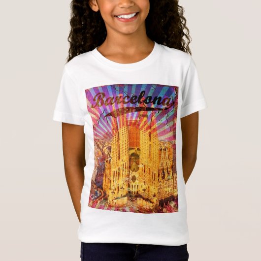 Barcelona, Spanje, Vintage poster T-shirt (Voorkant)