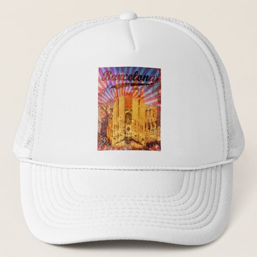 Barcelona, Spanje, Vintage poster Trucker Pet (Voorkant)