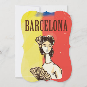 Barcelona Spanje vintage reisposter Kaart