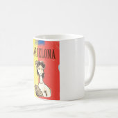 Barcelona Spanje vintage reisposter Koffiemok (Voorkant rechts)