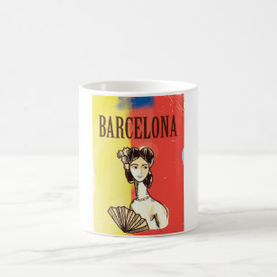 Barcelona Spanje vintage reisposter Koffiemok