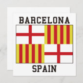 Barcelona, Spanje vlag Kaart (Voorkant / Achterkant)