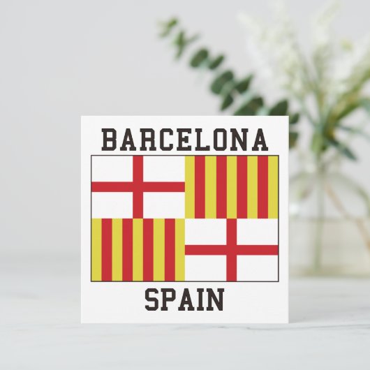 Barcelona, Spanje vlag Kaart (Staand voorkant)