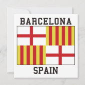 Barcelona, Spanje vlag Kaart (Voorkant)
