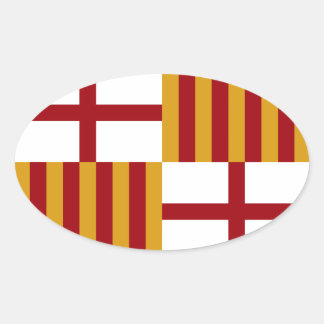 Barcelona (Spanje) Vlag Ovale Sticker