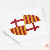 Barcelona (Spanje) Vlag Ovale Sticker (Envelop)