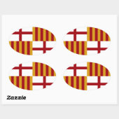 Barcelona (Spanje) Vlag Ovale Sticker (Vel)