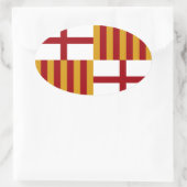 Barcelona (Spanje) Vlag Ovale Sticker (Tas)