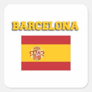 Barcelona Spanje Vlag Vierkante Sticker