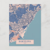 Barcelona Spanje Winderige Stad Kaart Reizen (Voorkant)