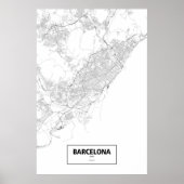 Barcelona, Spanje (zwart op wit) Poster (Voorkant)