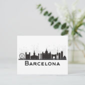 Barcelona, Spanje | Zwarte en witte veldlijn Briefkaart (Staand voorkant)