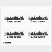 Barcelona, Spanje | Zwarte en witte veldlijn Rechthoekige Sticker (Vel)