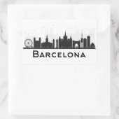 Barcelona, Spanje | Zwarte en witte veldlijn Rechthoekige Sticker (Tas)