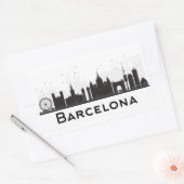 Barcelona, Spanje | Zwarte en witte veldlijn Rechthoekige Sticker (Envelop)