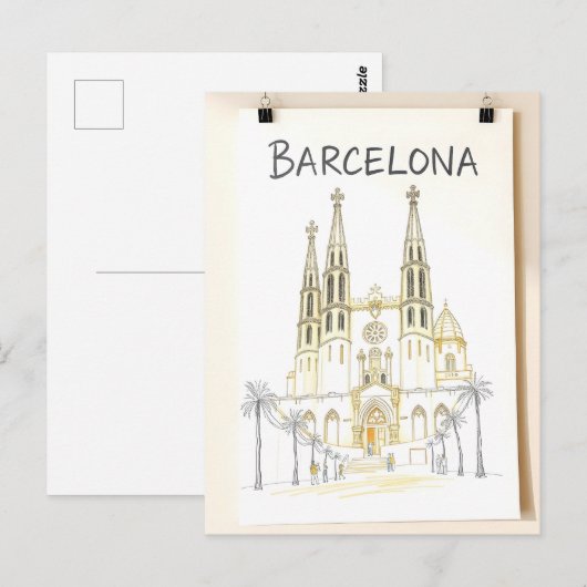 Barcelona-stad Briefkaart (Voorkant / Achterkant)