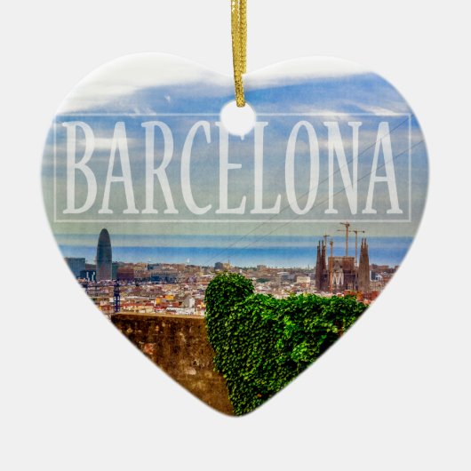 Barcelona-stad Keramisch Ornament (Voorkant)