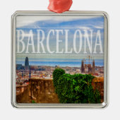 Barcelona-stad Metalen Ornament (Voorkant)
