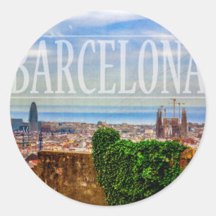 Barcelona-stad Ronde Sticker