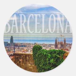 Barcelona-stad Ronde Sticker