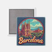🧲 Barcelona stadsuitstap herinnering Spanje 🌴 Magneet (Voorkant / Achterkant)