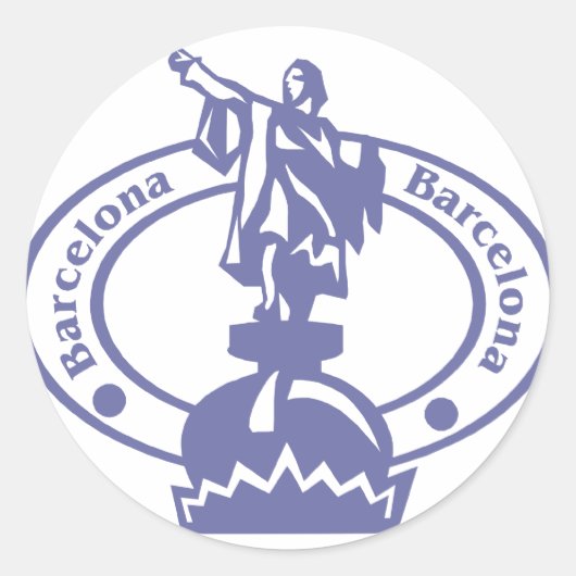 Barcelona Stamp Ronde Sticker (Voorkant)