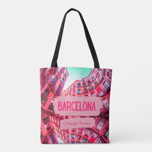 Barcelona straat stijl tas-ontwerp 8 tote bag (Achterkant)