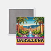 🧲 Barcelona strandvakantie herinnering Spanje 🌊 Magneet (Voorkant / Achterkant)