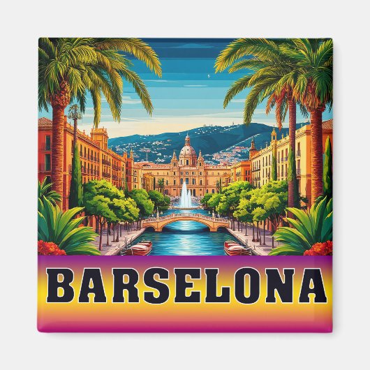 🧲 Barcelona strandvakantie herinnering Spanje 🌊 Magneet (Voorkant)