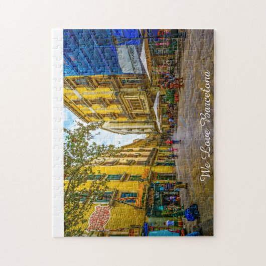 Barcelona Street Scene. Jigzaag Puzzle Legpuzzel (Verticaal)