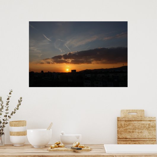 Barcelona Sunset Poster (Keuken)