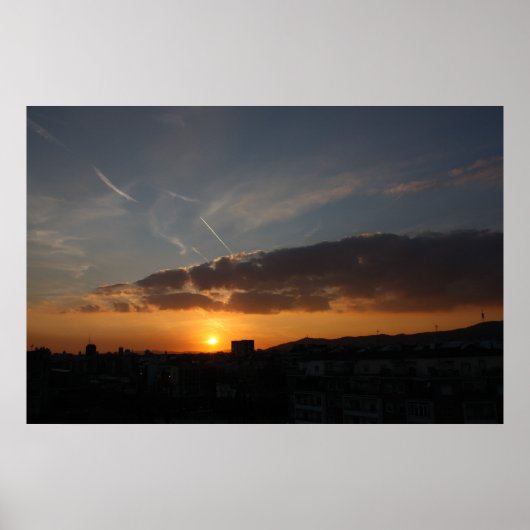 Barcelona Sunset Poster (Voorkant)