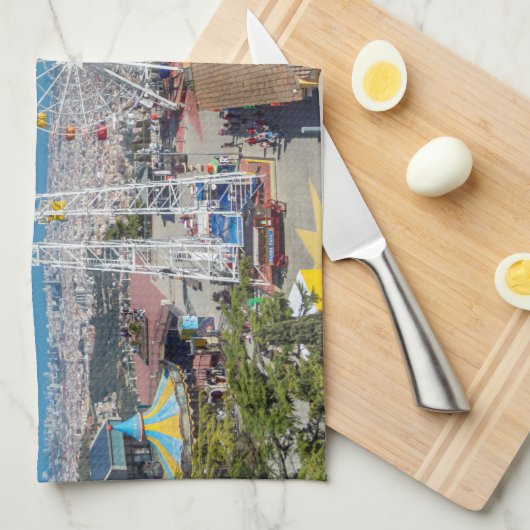 Barcelona Tibidabo uitzicht theedoek (Quarter Fold)