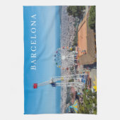 Barcelona Tibidabo uitzicht theedoek (Verticaal)