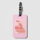 Barcelona Travel Art, Roze, Pastel Bagagelabel (Voorkant (verticaal))