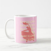 Barcelona Travel Art, Roze, Pastel Koffiemok (Links)