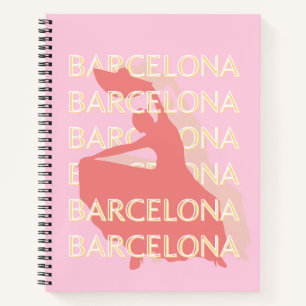 Barcelona Travel Art, Roze, Pastel Notitieboek