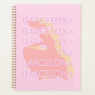 Barcelona Travel Art, Spanje Kunst, Roze, Pastel Planner