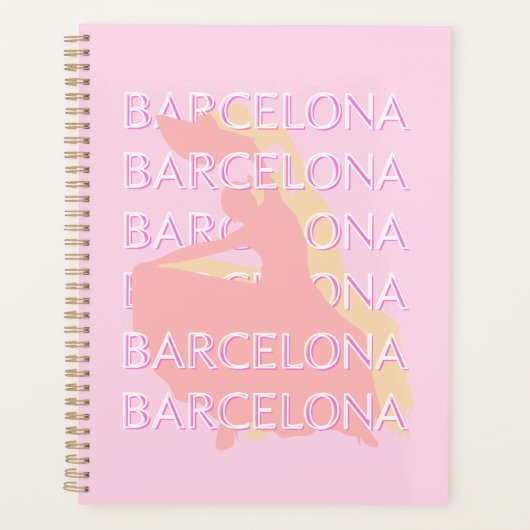 Barcelona Travel Art, Spanje Kunst, Roze, Pastel Planner (Voorkant)