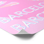 Barcelona Travel Art, Spanje, Pastel, Roze Poster (Hoek)