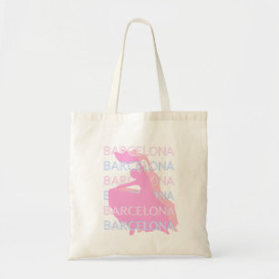 Barcelona Travel Art, Spanje, Pastel, Roze Tote Bag