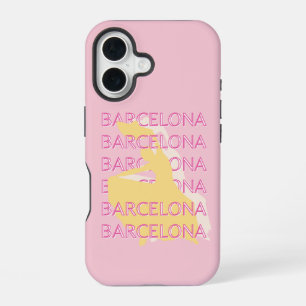 Barcelona Travel Art, Spanje, Reiskunst, Roze iPhone 16 Hoesje