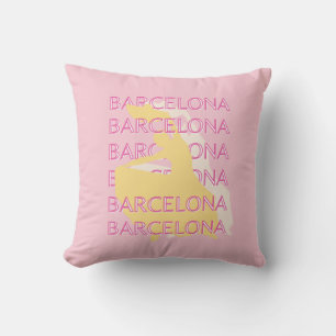 Barcelona Travel Art, Spanje, Reiskunst, Roze Kussen